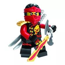 Boneco Ninja Kazan Mestre Do Fogo Block Heroes Polibrinq