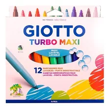 Marcadores Giotto Turbo Maxi X 10 Maxi Lavables No Tóxicos