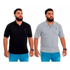 Kit 3 Camisa Polo Masculina Plus Size Extra Grande G1 A G3 