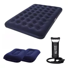 Colchon Inflable 2 Plaza Con Inflador De Regal+2 Almohadas