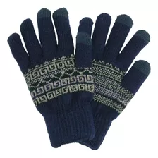 Ctm® Guantes Fairisle Para Pantalla Táctil Para Hombre, Azul