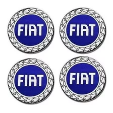4 Emblema Adesivo Calota Fiat Palio Resinado Azul 48mm Cor Fiat Azul
