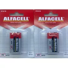 Kit 2x Bateria Alfacell 9v Pilha
