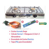 Cocina A Gas 2 Hornillas Acerada+ Valvula+encendedor +pila