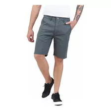 Bermuda Hombre Clásica De Gabardina Gris Talle 40 Al 58