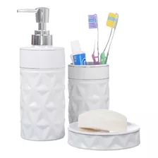 Kit Acessórios P/ Banheiro Lavabo Sabonete 3 Peças / Estrela