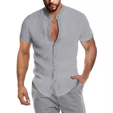 Camisa De Lino De Moda Italiana Para Hombre