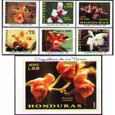 Honduras 2002 - Orquideas - 6 Estampillas + 1 Hojita Bloque