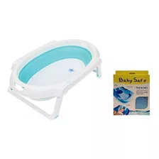 Bañera Bañadera Plegable Compacta C/ Red Bebe Cici Babymovil Color Celeste