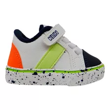 Tenis Klin Candy Pipoca Para Niños-blanco/azul