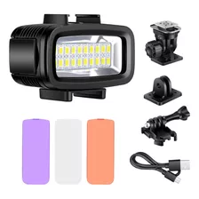 Gopro Luz Led Acuatica 40m Con Filtros