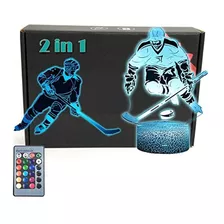 Lámpara De Escritorio Con Ilusión 3d Para Jugador De Hockey