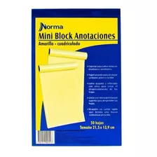 Block Anotaciones Amarillo Cuadriculado Carta X 50h