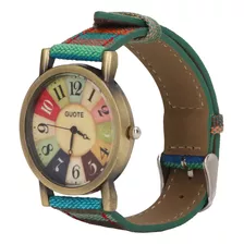 Reloj Hippie De Piel Sintética De Latón De Estilo Bohemio Mu