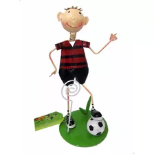 Boneco Time Futebol Estante Mesa Metal Vermelho 22cm