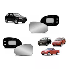 Lente Retrovisor Gol Bola G2 95 96 97 98 + Base Convexo Par