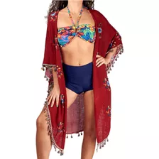 Tapado Kimono De Verano Floriado