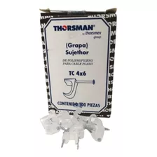 Grapa Sujetador Para Cable Marca Thorsman Tc 4x6, 100pz