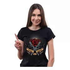 Playera Guns And Roses. Dama Y Caballero 100% Algodón (b/n)