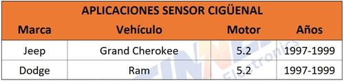 Sensor Cigeal Jeep Grand Cherokee Dodge Ram 5.2 1997-1999 Foto 6