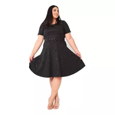 Vestido Social Evangélica Rodado Feminino Plus Size Midi