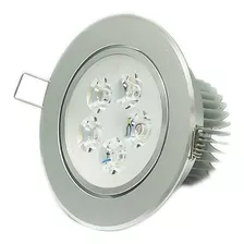 Empotrado Plafon Led 5w Spot Dirigible Satinado Luz Calida Color Plateado