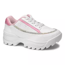 Tenis Infantil Dakota Pink Cats Tratorado Dad Sneakers