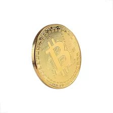 1 Moeda Bitcoin Física Cor Ouro Colecionadores Criptomoedas
