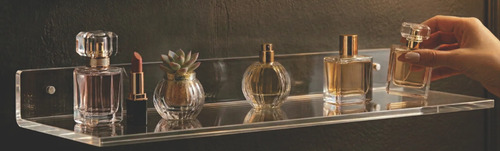 Prateleira Decorativa Em Acrílico Cristal Design Minimalista Cristal