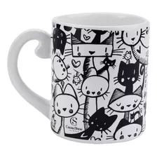 Caneca Miau Branca E Preta Cacau Show