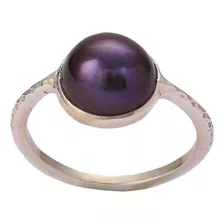 Anillo De Perla Negra De Agua Dulce De Plata Esterlina ...