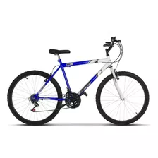 Bicicleta De Passeio Ultra Bikes Bike Aro 24 Bicolor 18 Marchas Freios V-brakes Cor Azul/branco