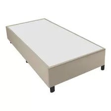 Khiara Base Cama Box Solteiro 88x188x38cm Bege Suede Veludo