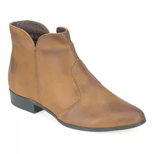 Bota Botinha Feminina Bico Fino Silva&silva Couro Moda Linda