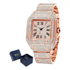 Reloj De Cuarzo Cuadrado Con Diamantes Missfox V324 Para Hom