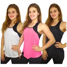 Kit 03 Regata Academia Fitness Feminina Dry Fit 