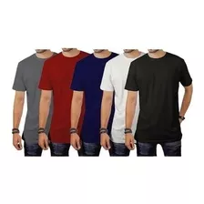 Kit 5 Camisa Masculina Camiseta Básica Plus Size Premium 