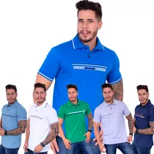 Kit 6 Camisas Polo Masculina Algodão Silkada(cores Variadas)