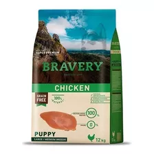 Alimento Bravery Puppy Para Perro Cachorro De Raza Mediana Y Grande Sabor Pollo En Bolsa De 12kg