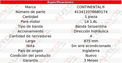 Banda Acc 875 Mm D/h Tracer L4 1.6l Mercury 87-90 Foto 8