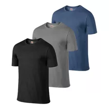 Kit 3 Camisetas Masculina Básicas Lisa Poliéster Premium