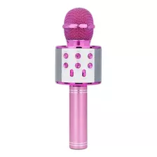 Microfono Inalambrico Karaoke Bluetooth Y Bocina Diversion Color Rosa