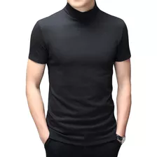 Camiseta De Manga Corta Para Hombre, Básica, Cuello Alto, .