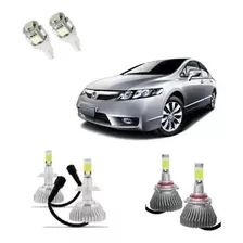 Kit Lampada Super Led Farol Alto Baixo + Led Honda New Civic