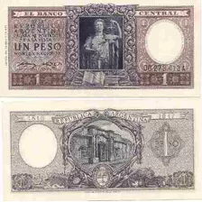 Billete 1 Peso Moneda Nacional Año 1952 Tirada Corta Serie A