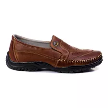 Sapatilha Mocassim Masculina Couro Legitimo Conforto Total