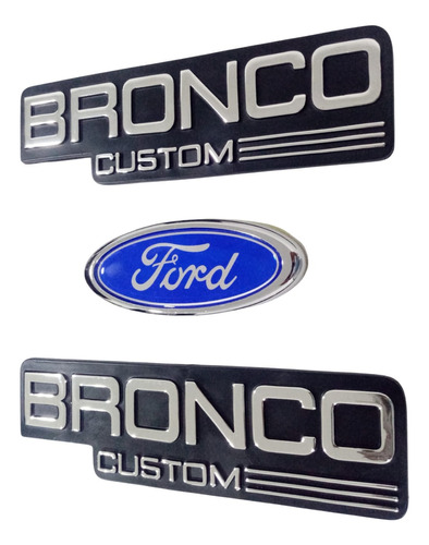 Emblemas Bronco Custom Laterales Y Logo Ford Autoadhesivo.  Foto 5