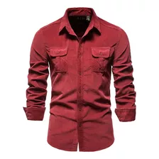 Camisas De Algodón De Pana Para Hombre, Camisa Casual Con So