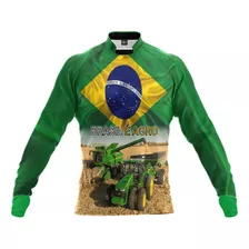 Camisa Manga Longa Gola Padre Colheitadeira Trator Uv50 Ag04