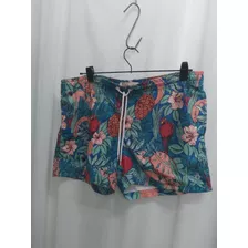 Short De Baño /estampado Flores/ Verde/46/penguin